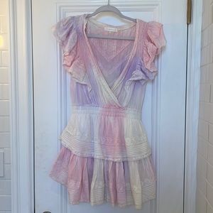 LOVESHACKFANCY tie dye mini dress